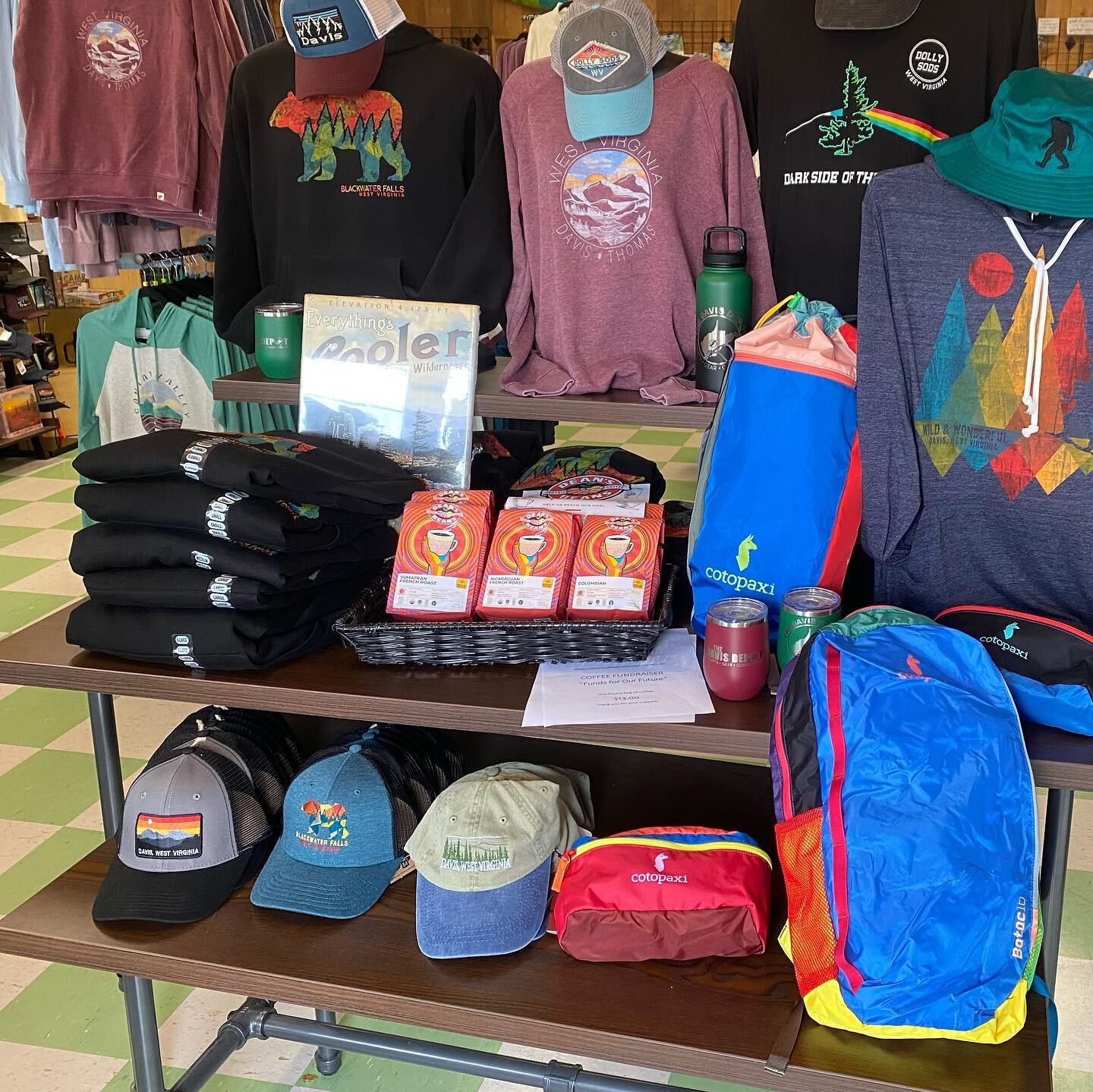 New and restocked alert! Some great new t-shirts, @cotopaxi packs, @nalgene bottles and so much more! Come on by after your bike ride 🚴 #canaanvalleymtbfestival @blackwaterbikes #tuckerwv