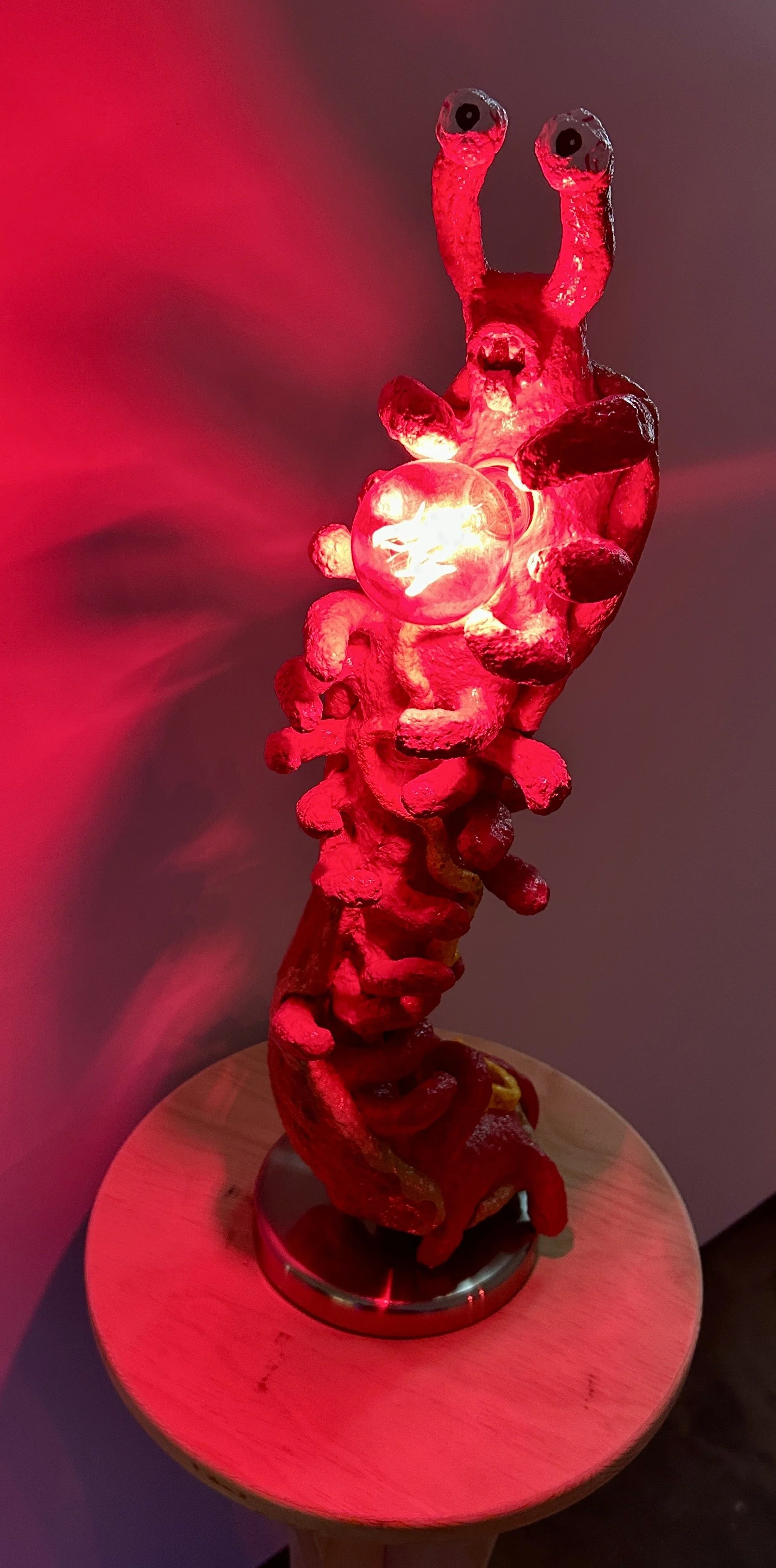 Hotdog Caterpillar Lamp (on)