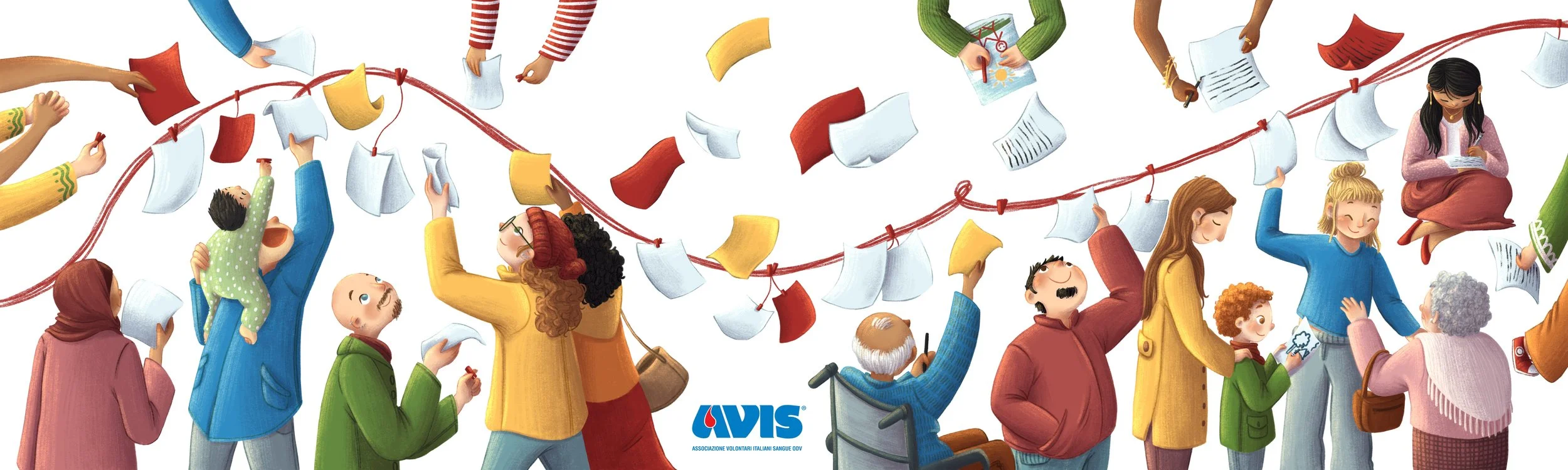 Banner per AVIS Emilia-Romagna per lo stand alla Bologna Children's Book Fair 2025