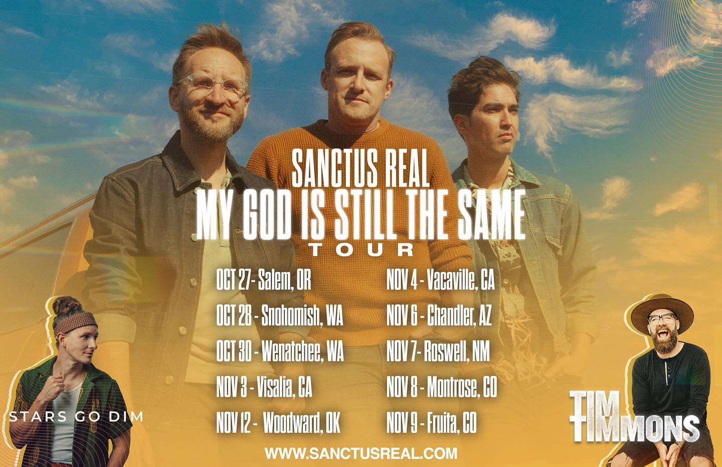 I&rsquo;ve loved touring with these guys! Here are some of the last shows on our tour&hellip; West coast, WA, OR, CA, AZ, OK, NM, CO&hellip; here we come!  @sanctusreal @starsgodim