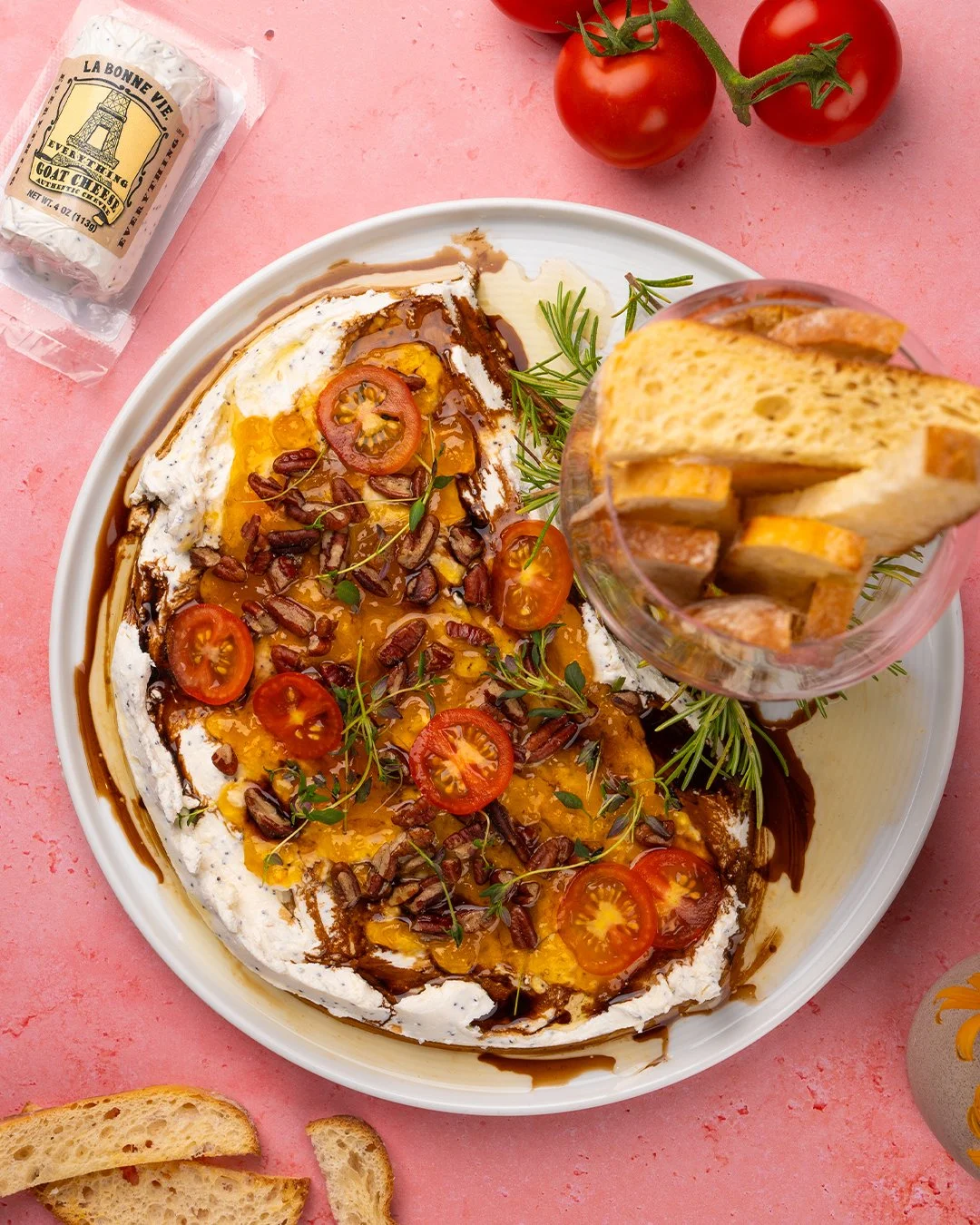 Savory, sweet, creamy, crunchy&mdash;this Everything Goat Cheese Spread has everything. Made with our Everything Goat Cheese Log and topped with warm apricot glaze, tomatoes, herbs, and more.

Comment 'EVERYTHING' to get the recipe!