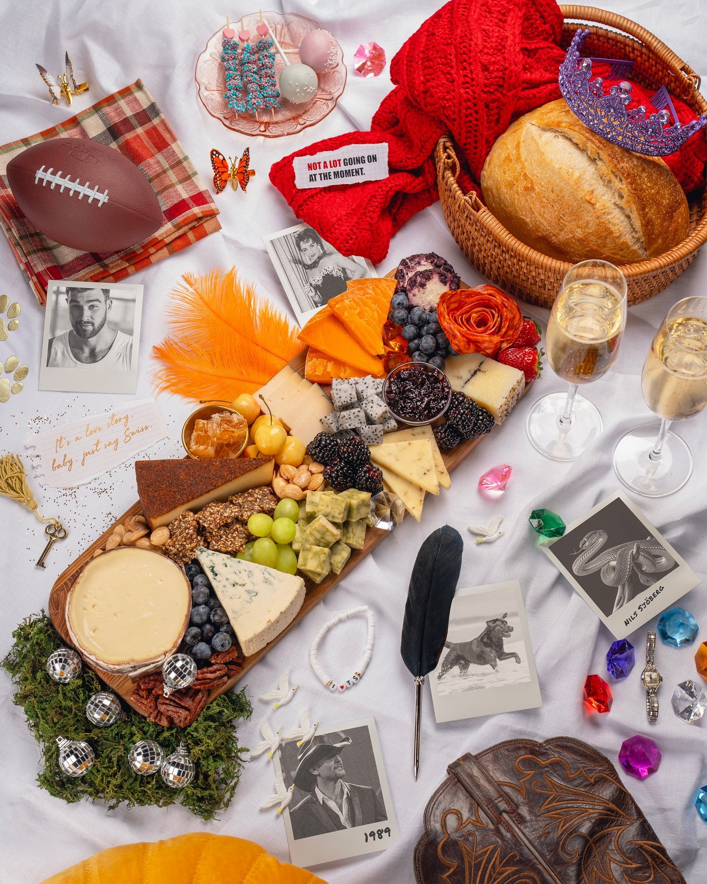 We created a Taylor Swift&ndash;inspired cheeseboard for the documentary coming out tomorrow, with 26 Easter eggs tucked in &mdash; plus our Blueberry Vanilla Goat Cheese. Check out all of our goat cheese flavors on our website (link in bio)!

Commen
