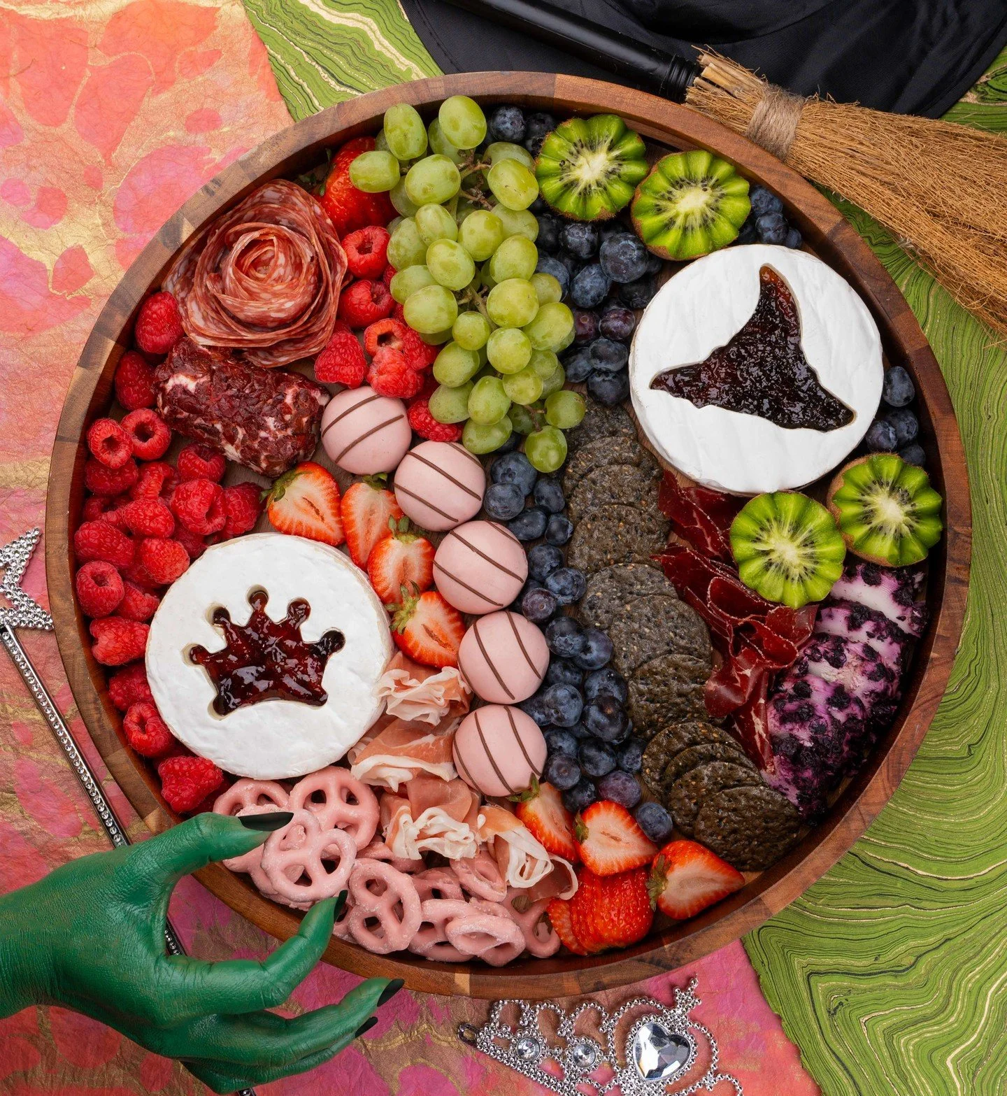 Defying gravity with every bite 💚🩷 Our Wicked inspired board features a magical lineup of French-style cheeses worthy of the Emerald City ✨

#WickedPart2 #WickedCheeseboard #WickedMovie #Elphaba #Glinda