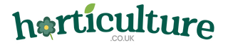 Logo of Horticulture with green and blue text and a leaf in the design.