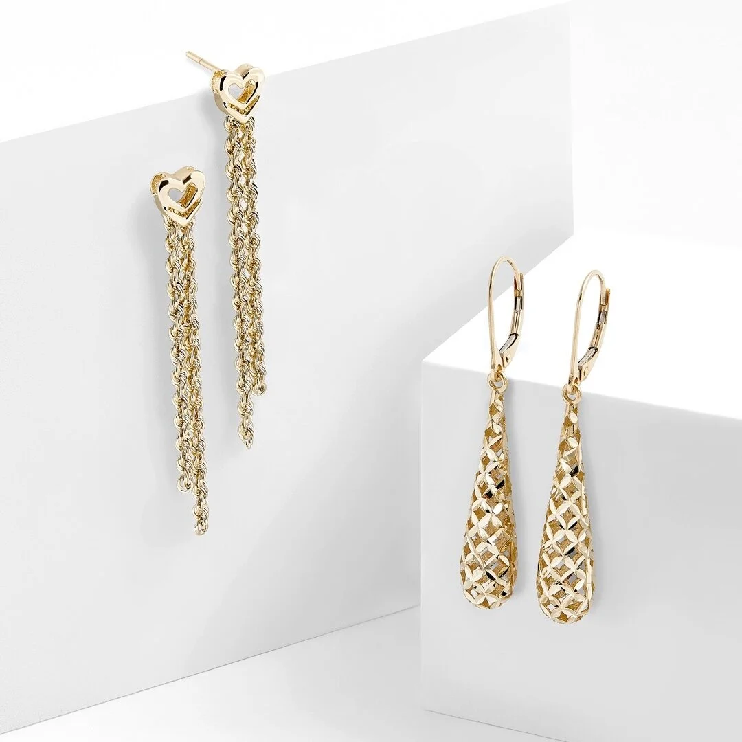 #Glam it up tonight! These gold #earrings are the perfect accessory to make your outfit shine! ✨⁠
⁠
#migm #gold #mayisgoldmonth⁠
⁠