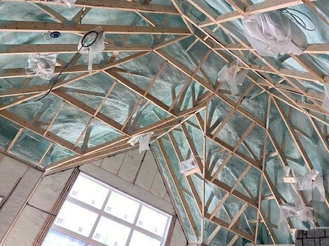 Spray foam ceiling
