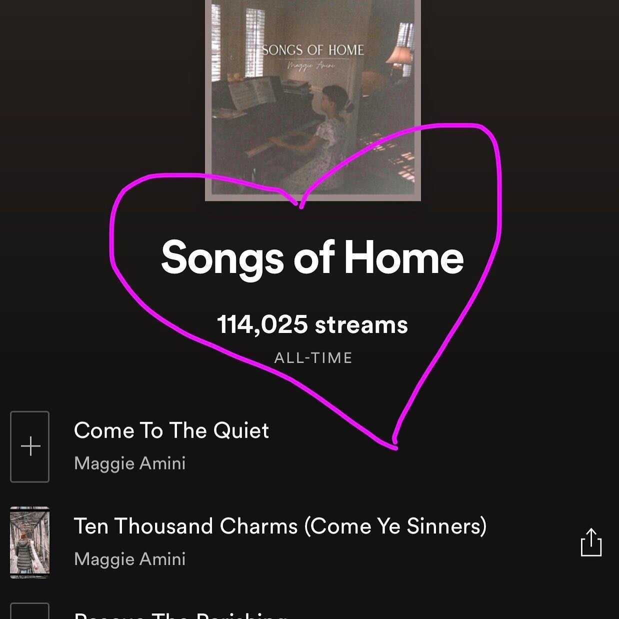 Thank you dear ones for all of your love and support. Thank you for listening and putting songs on playlists and spreading the word. I am moved am beyond words. I pray the songs continue to still your soul 🎶🤍