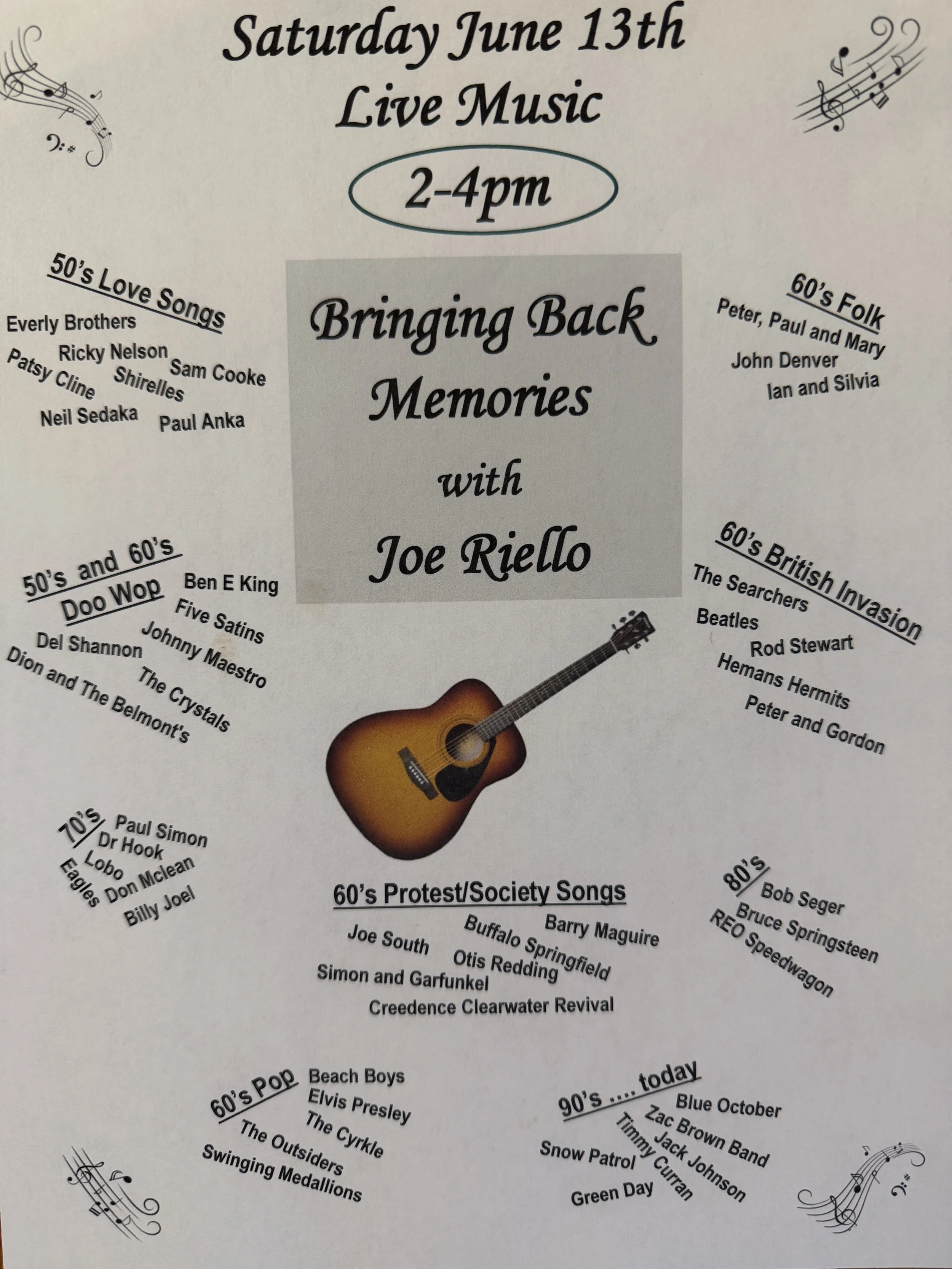 LIVE MUSIC  WITH JOE RIELLO