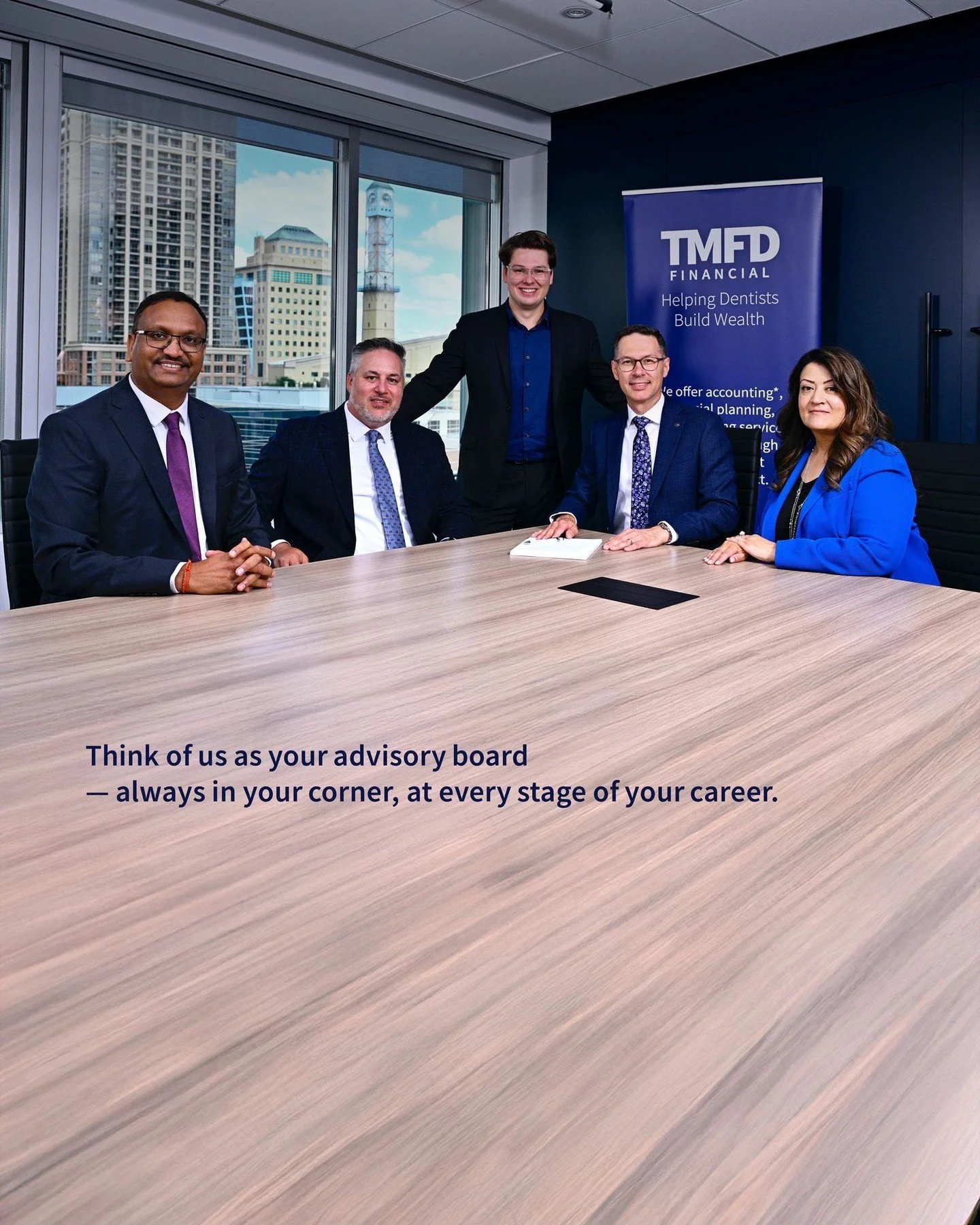 Notes
🦷 Just like you do for your patients, we keep everything clean, polished, and stress-free.

Think of us as your advisory board &mdash; always in your corner, at every stage of your career.

From left to right: Kiran, Josh, Jake, Chris, and Haj