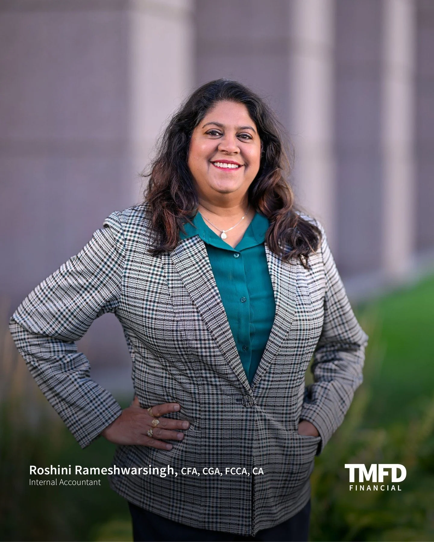 🌟 Meet Roshini Rameshwarsingh, CFA, CGA, FCCA, CA
 Internal Accountant

Roshini joined TMFD Financial in September 2014 and brings over 37 years of experience in the financial industry. Her background spans payroll, tax, and accounting across a vari