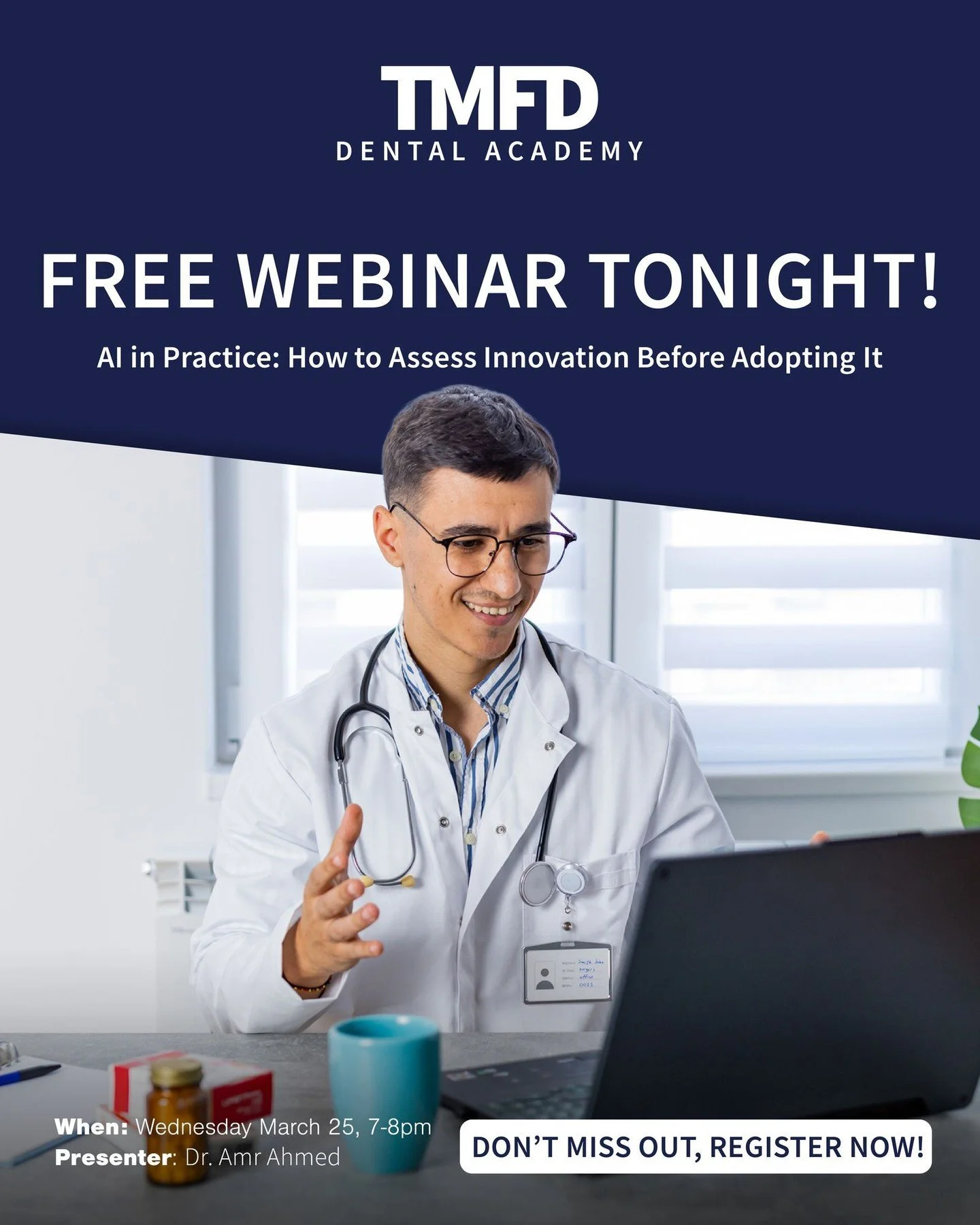 Tonight, we&rsquo;re getting into the mechanics of clinical AI adoption.

Join Dr. Ahmed, Oral and Maxillofacial Radiologist, for a deep dive into how computers actually "learn" from dental data and what that means for your diagnostic accur