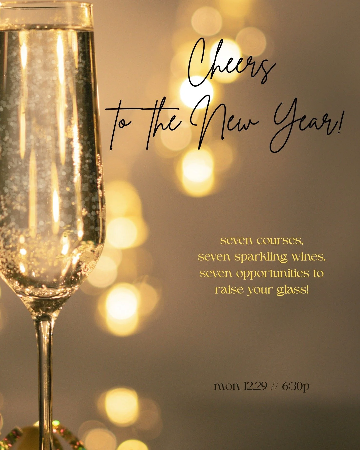 We love *everything* that sparkles about this time of year... including the wine!

Looking for a great way to celebrate? Raise a glass with us at our December 29th Supper Club, &ldquo;Cheers to the New Year.&rdquo; This month&rsquo;s 7-course tasting