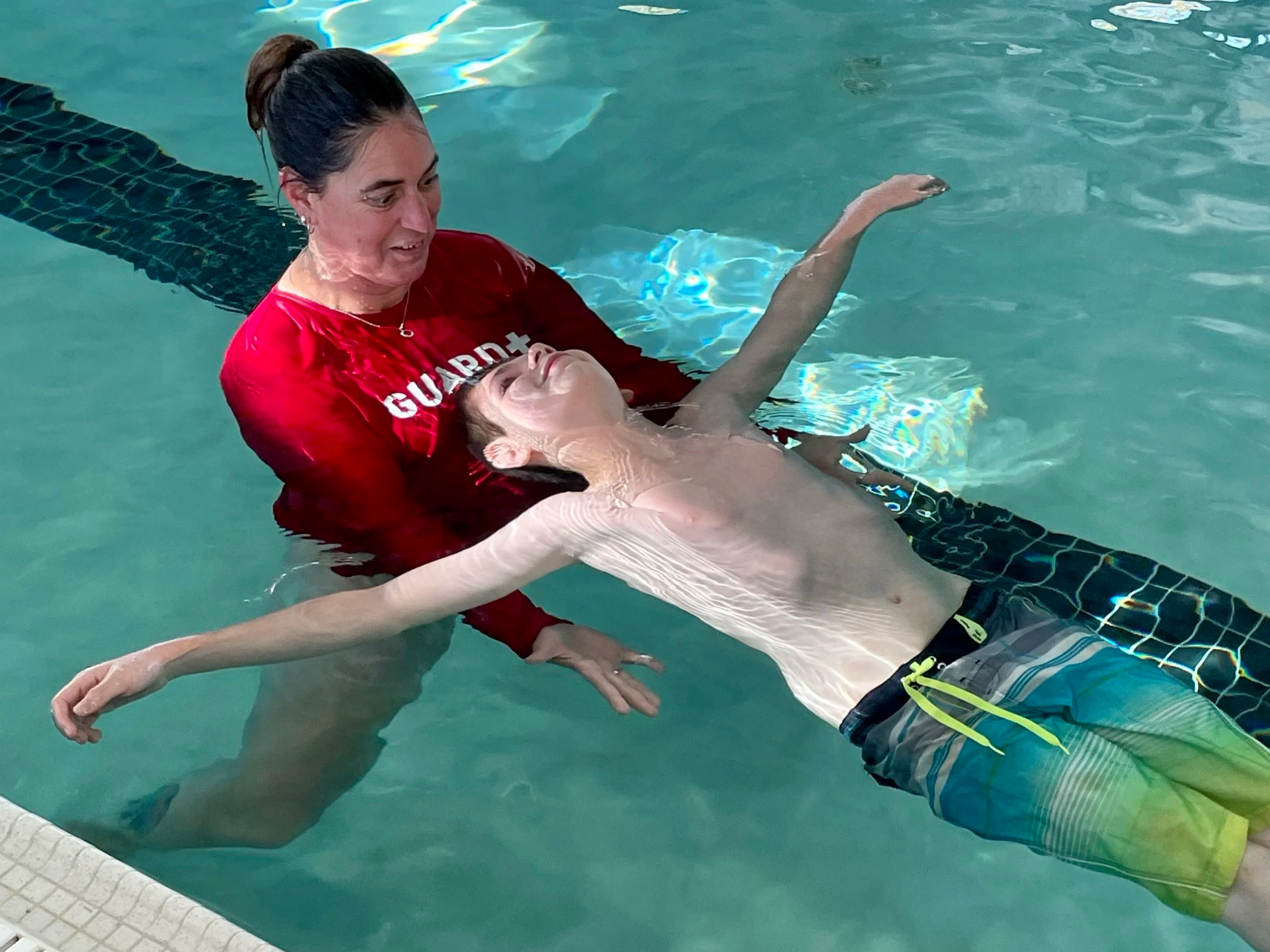 Zoe teaches Adaptive Swim