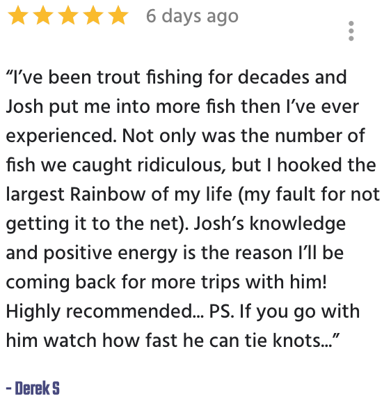Fly Fishing Guide Rates — Trout Yeah, Fly Fishing Guide Service