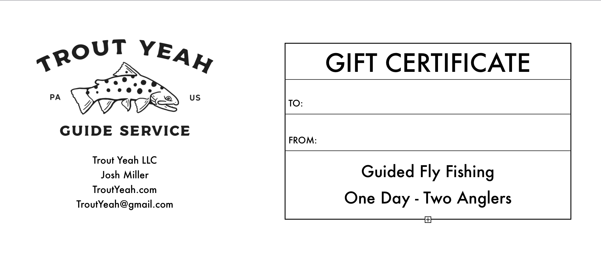 Gift Certificate — Trout Yeah, Fly Fishing Guide Service