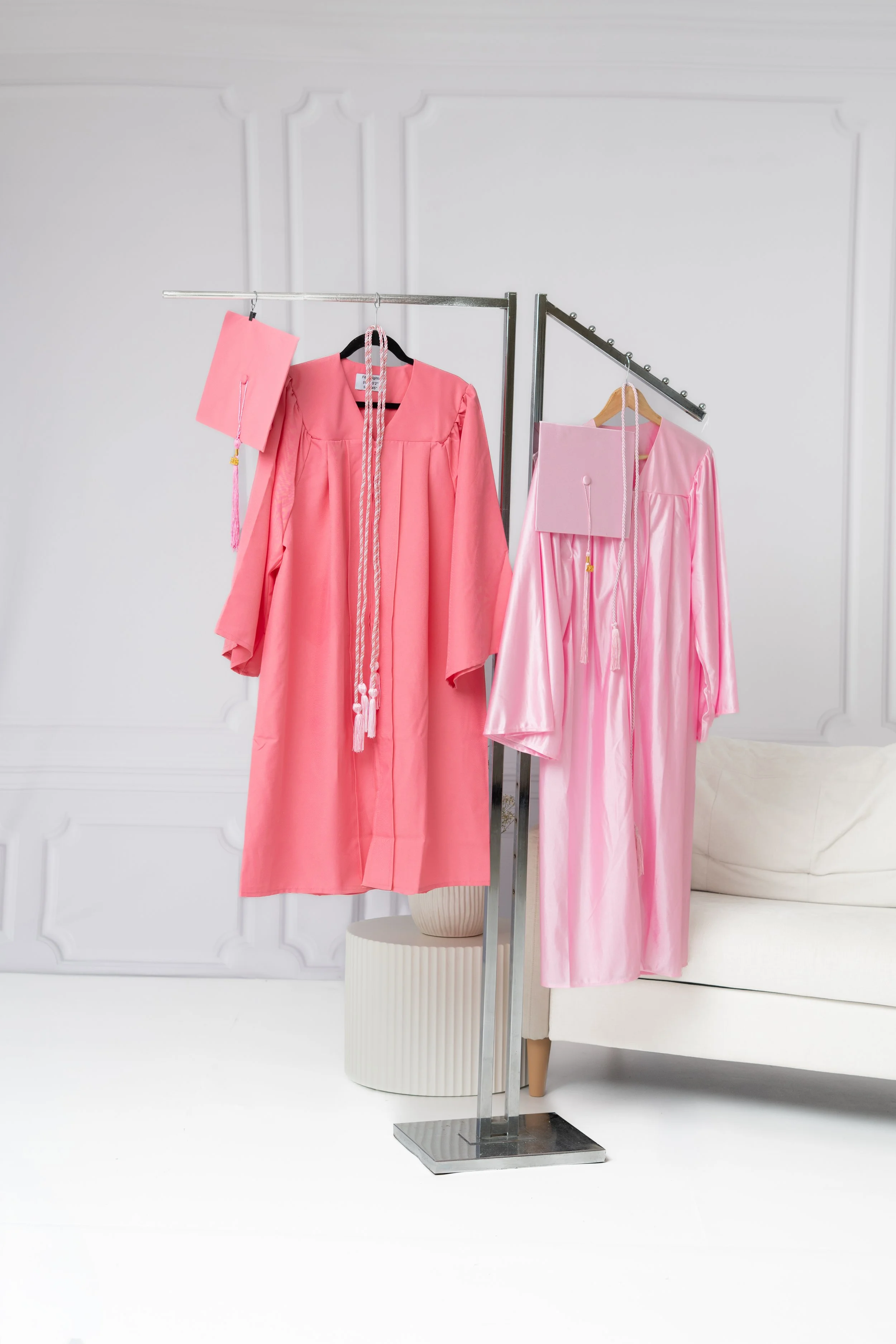 pink cap & gown photoshoot