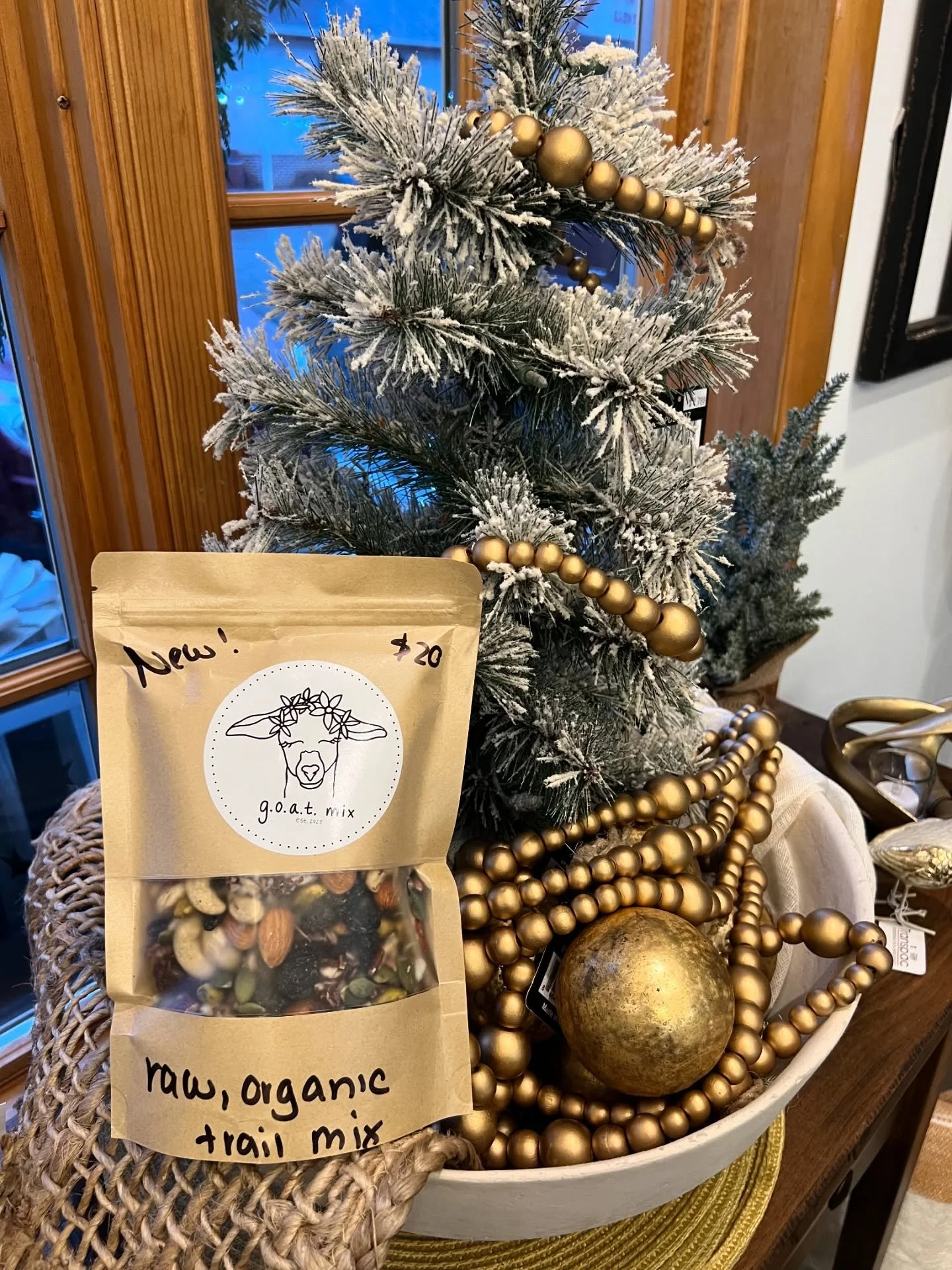 Now selling G.O.A.T. mix!!! We are excited to be carrying this incredible organic blend of raw nuts, unsweetened cherries, high quality dark chocolate and a touch of coconut! Created and made by Laurie Swansen. Come get some before it&rsquo;s gone!