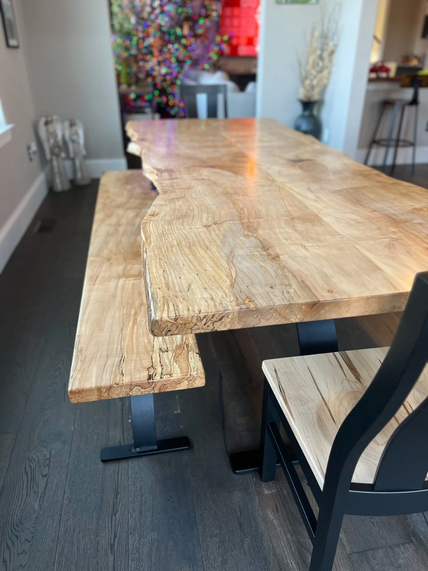 We delivered this beauty today &mdash; and it was one of those pieces that reminds me why we do what we do.

This 9-foot spalted maple live edge bookmatch table was built to be the anchor of a space. The kind of table everything gathers around &mdash