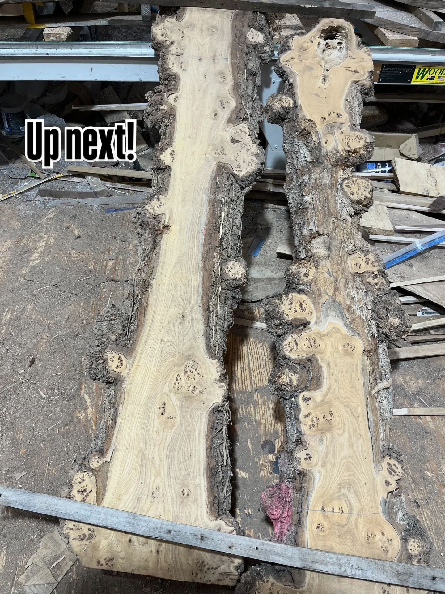 From raw slab to epoxy table! This countertop is going to be amazing! Burley Elm is really beautiful!