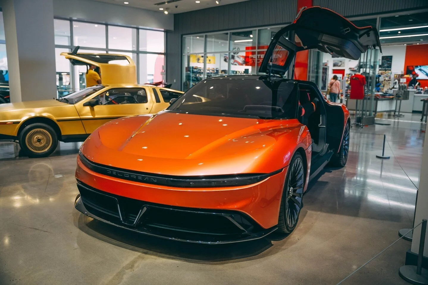 Have you heard the news?! All three of the concepts that @deloreanmotorcompany revealed at Monterey Car Week are now on display at the Petersen Museum for a limited time. The Alpha V is also paired with the famous 24 🥕 Gold plated DMC 12.

 Come see