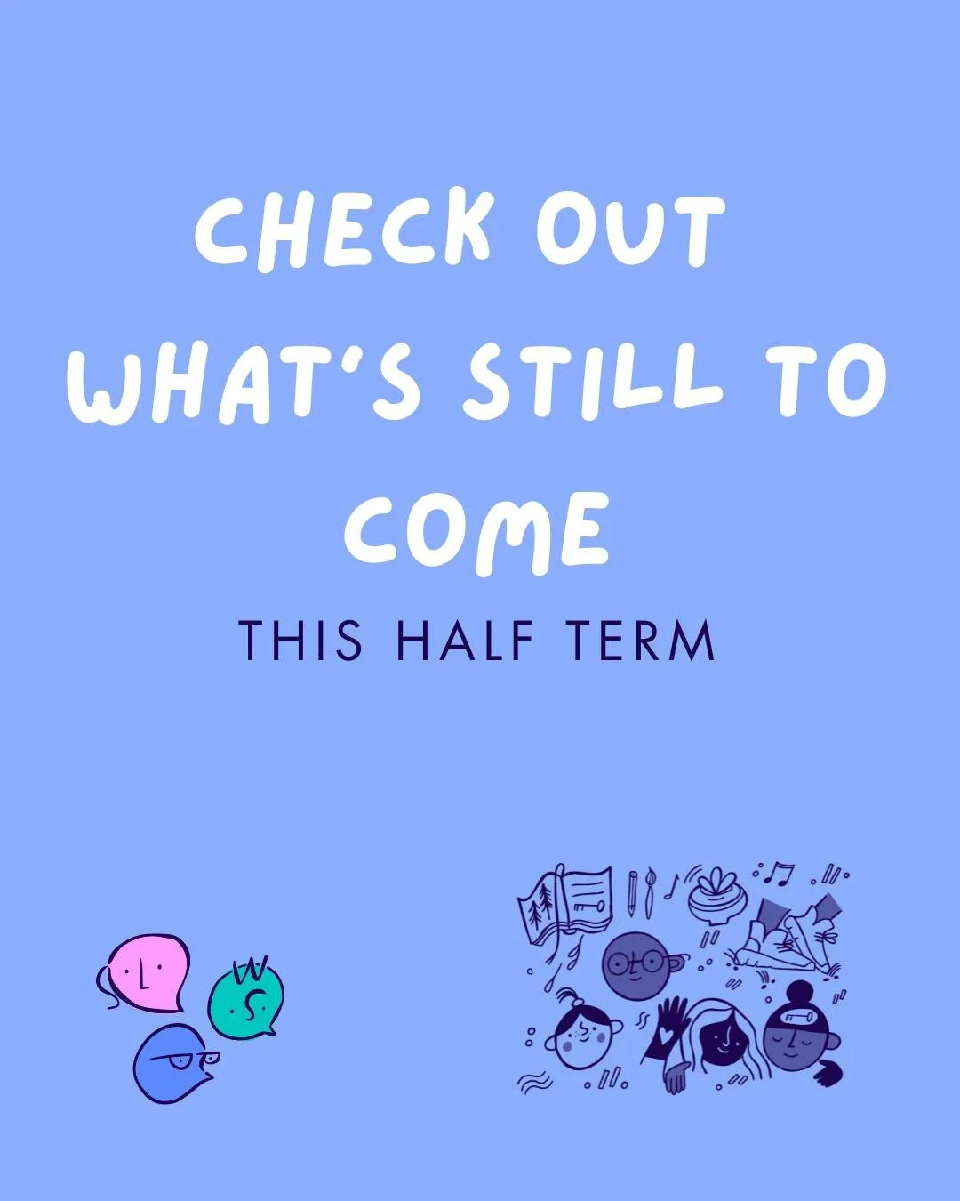Happy Half Term, 

Drop an emoji below to let us know how yours is going?

Are you juggling work and children like a pro? Or have the kids raided the fridge and gone feral?!

If you're looking for company or escape this week we have you covered:

💻J