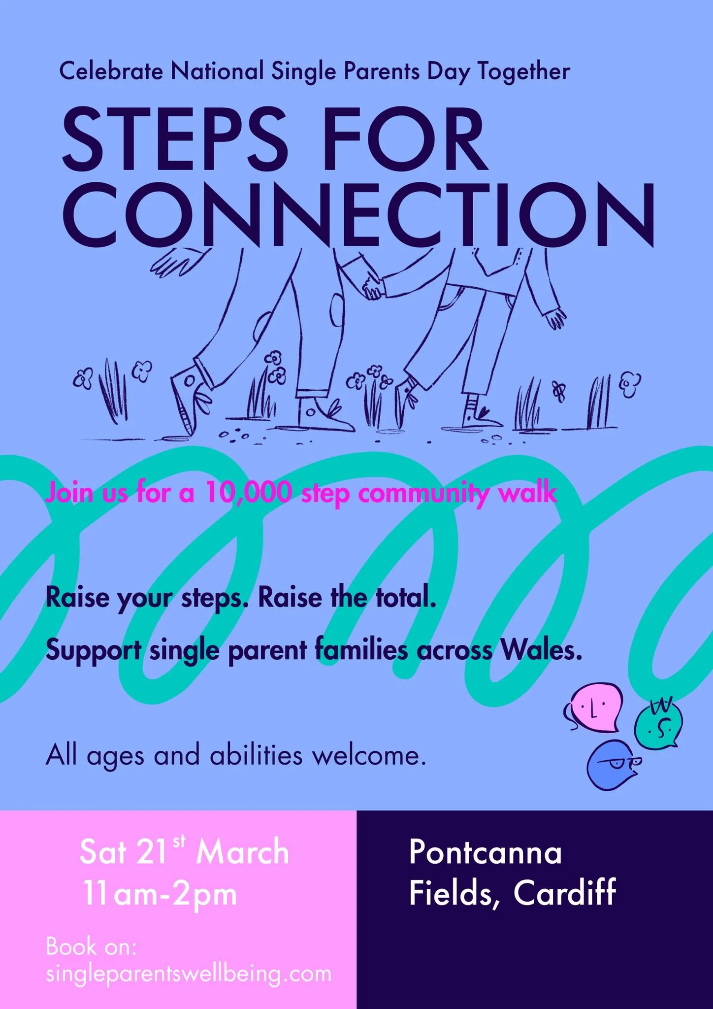 You can now book to join us on the 21st March this Single Parents Day in Cardiff for a loop walk as we connect with each other, RAISE our steps total and raise our community. 

Tag someone you'd like to walk with this month!

We can't wait to see you