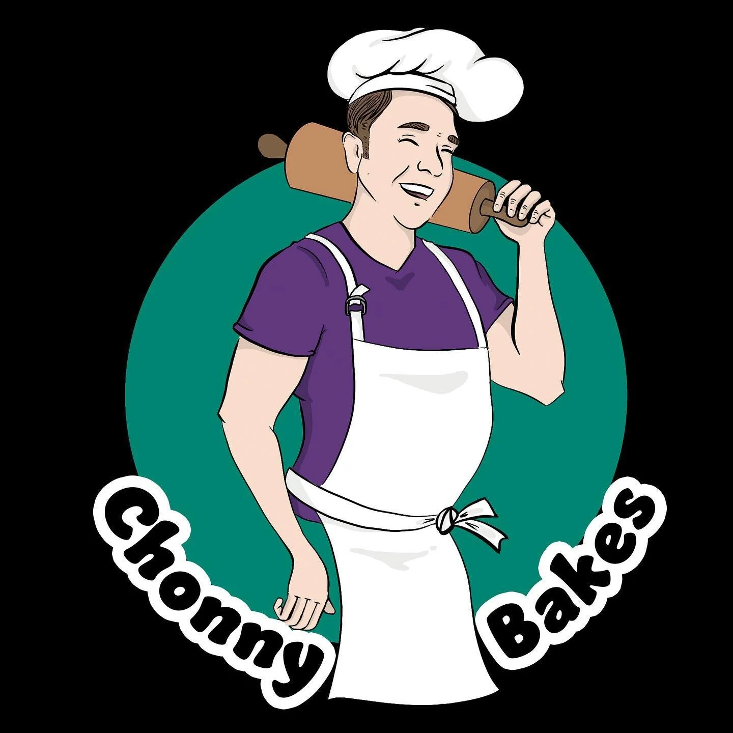 The logo I designed last month for @chonnybakes! Check him out if you are in the Columbus, OH area.
&bull;
DM me if you&rsquo;d like commission your own!
&bull;
#LogoDesign #HireMe #CommissionMe #Commissions #DigitalCommissions #DigitalPortrait #Arti