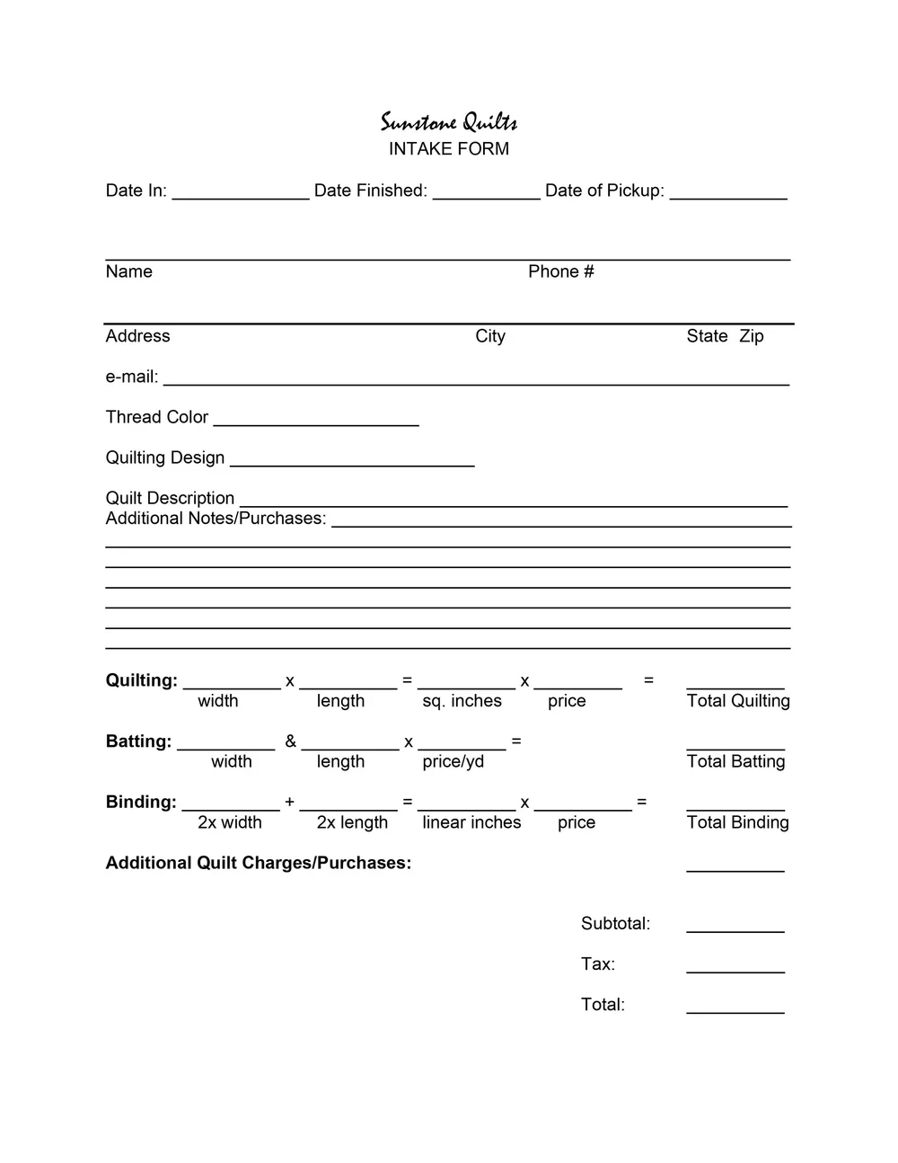 LongArm Quilting Services — Sunstone Fiber Arts