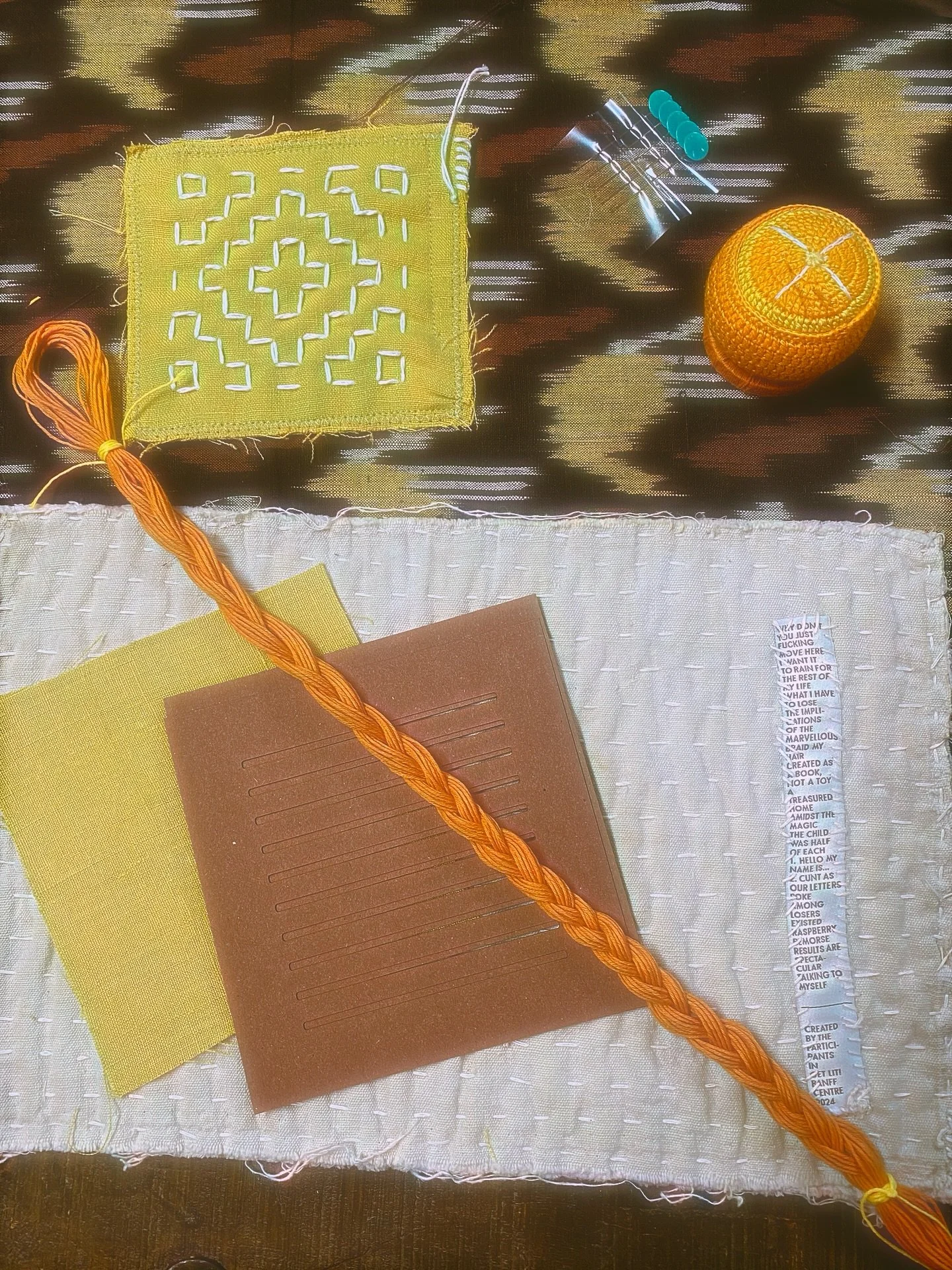 Sashiko is a versatile Japanese stitching and embroidery technique primarily used to mend, reinforce, and upcycle garments. 

In historical times, they used this art form as a way to make garments for men at war as a spiritual and practical prayer fo