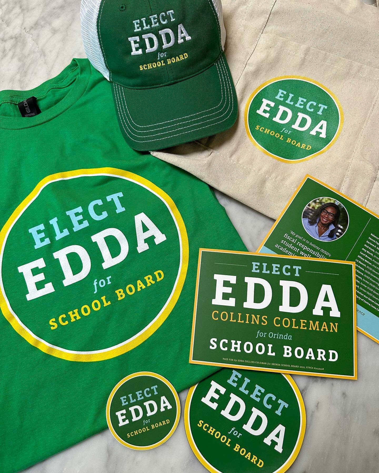 Not only is she an extremely qualified candidate for Orinda City Council, but @electedda_ is also one of the best dressed in all of this cute swag! Honored to work on Edda&rsquo;s campaign materials. Go vote!!
