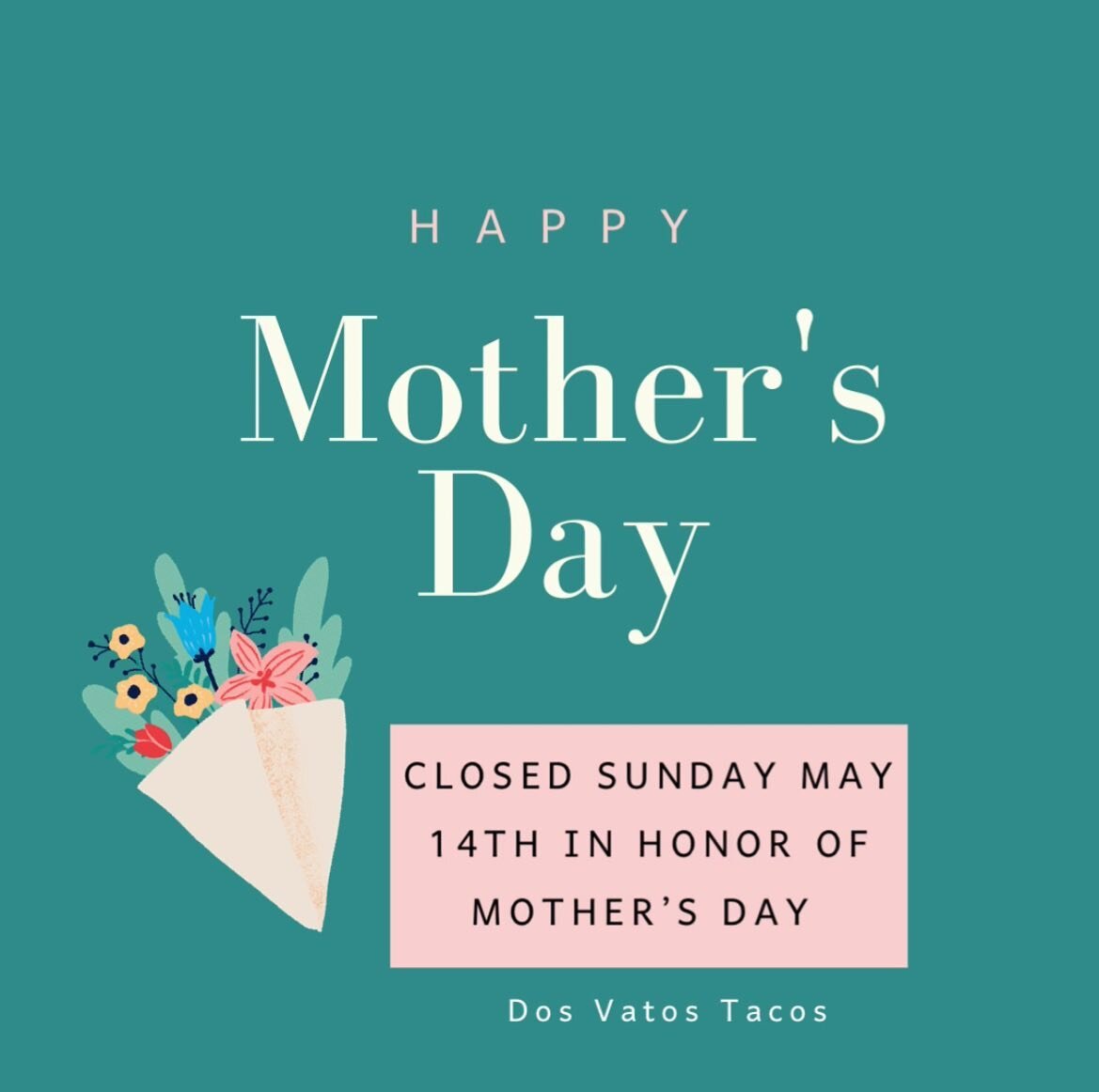 In honor of Mother&rsquo;s Day, we will be closed tomorrow, Sunday May 14th, 2023. Back to regular hours of operation Monday May 15th. *New hours coming soon. If you did not see our story, we are also hiring. Please call the restaurant for more 