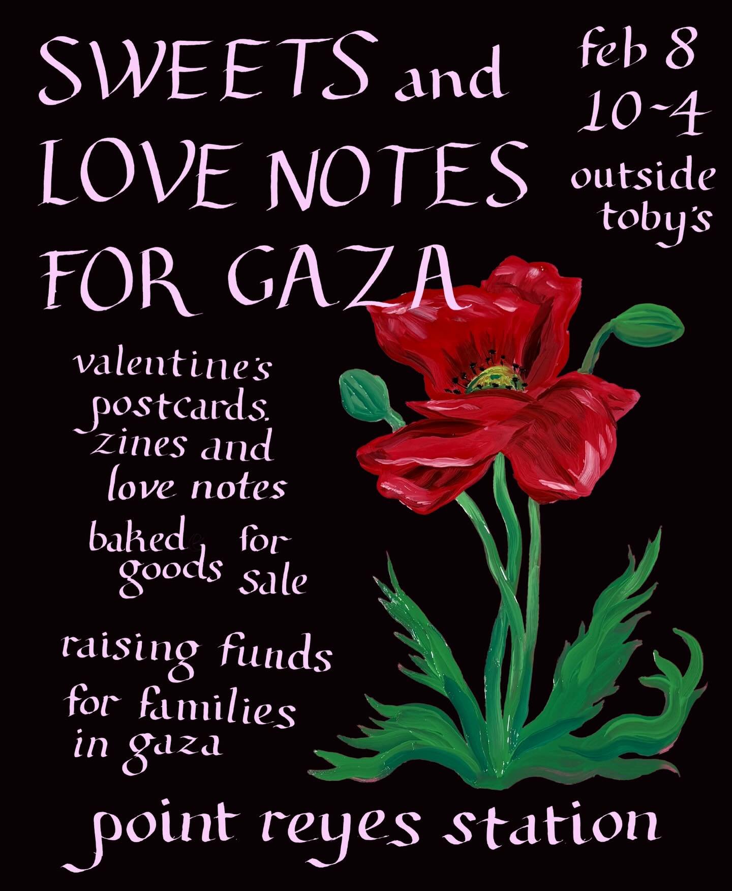save the date 💘🌎 there will be valentine&rsquo;s postcards for sale, a zine-making/coloring book table &amp; baked goods 🤍 raising funds for direct aid in g🌹za
painted this poppy in printmaking class at @kalaartinstitute 🌹