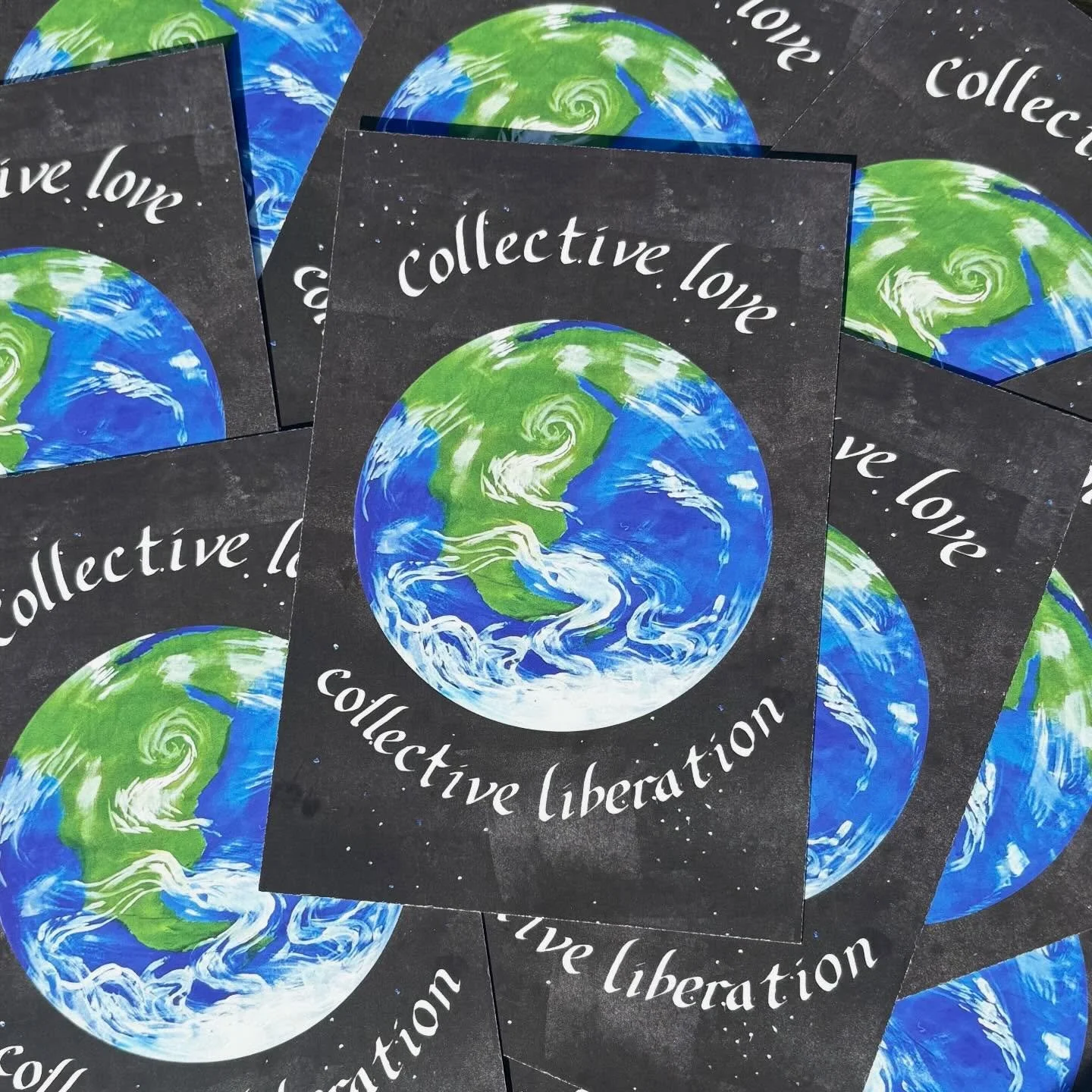🌏🌹🦋 collective love, collective liberation, &amp; more action, more love postcards will be for sale this weekend at our direct aid fundraiser 💌 all proceeds going to support families in gaza. we will have postcards &amp; stamps for you to write a
