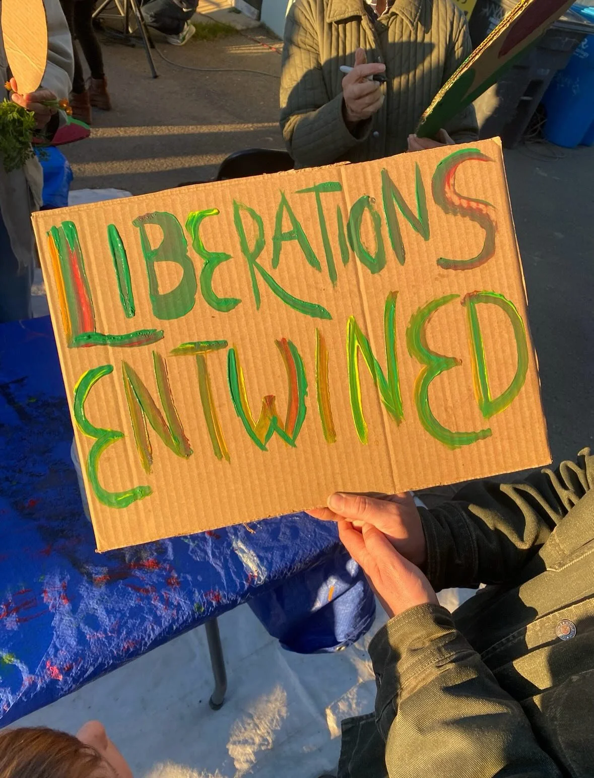 &ldquo;against all wars, against all governments, against all oppression&rdquo; @crimethincredux 
&ldquo;liberations entwined&rdquo; sign by @jeffymanson 
we are indebted to each other
US out of everywhere // LAND BACK
NO WAR ON VENEZUELA
poem by mar