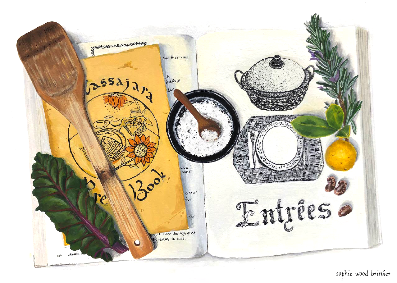 sophie wood brinker illustration of cookbooks