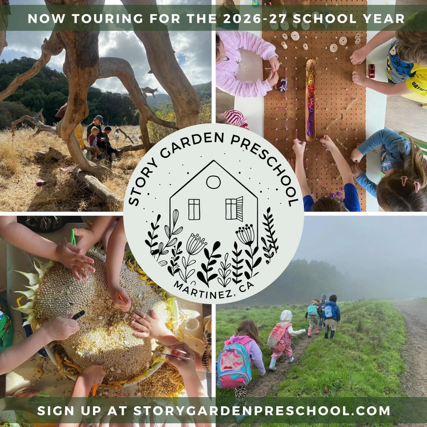 Looking for a nurturing, creative preschool for your child next year? Come tour our small in-home preschool and learn about our approach to learning and our unique Forest Day program. Sign up on our website at storygardenpreschool.com under enrollmen