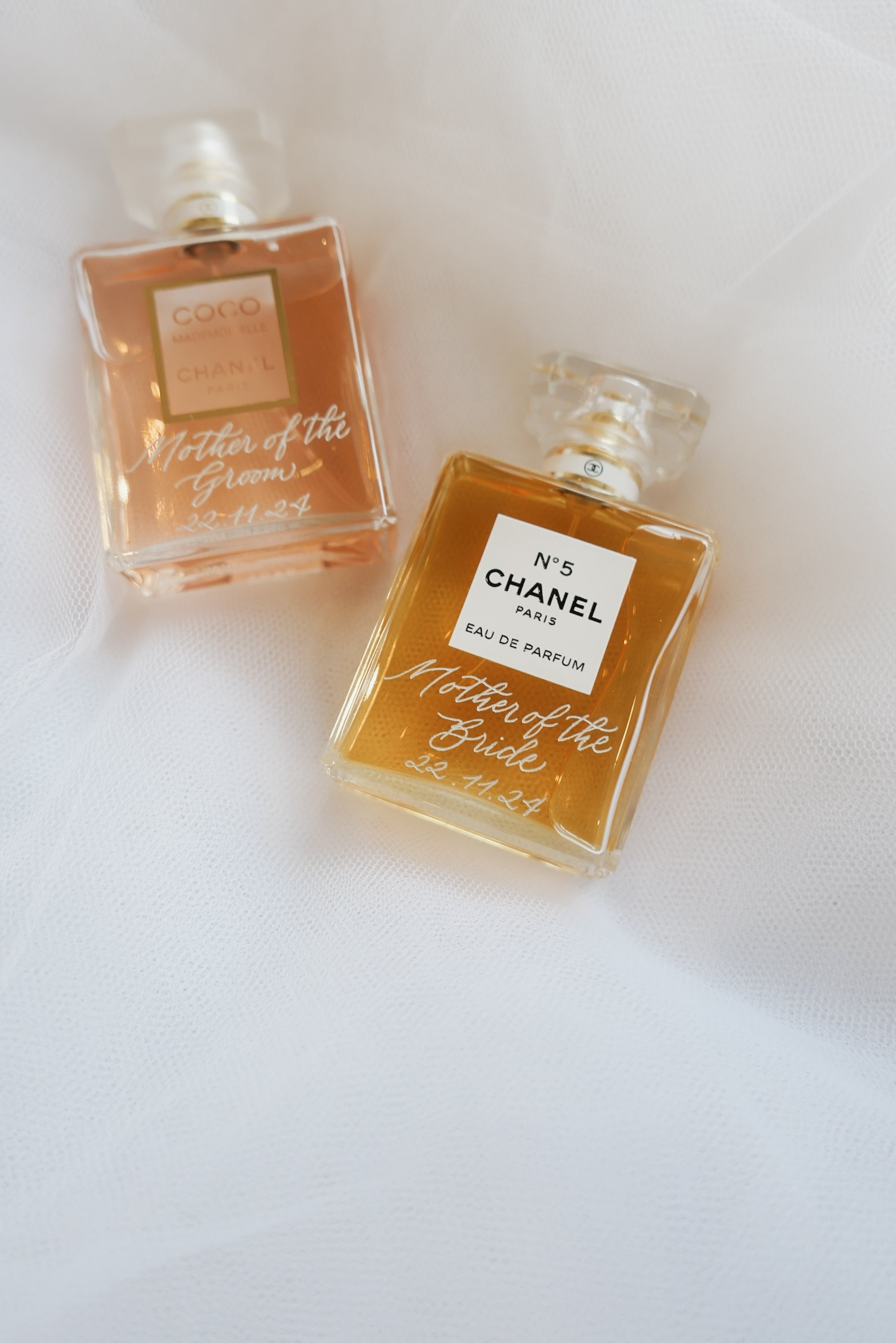 Chanel Perfume for MOB and MOG for a Sydney Bride by Lilac Script Calligraphy