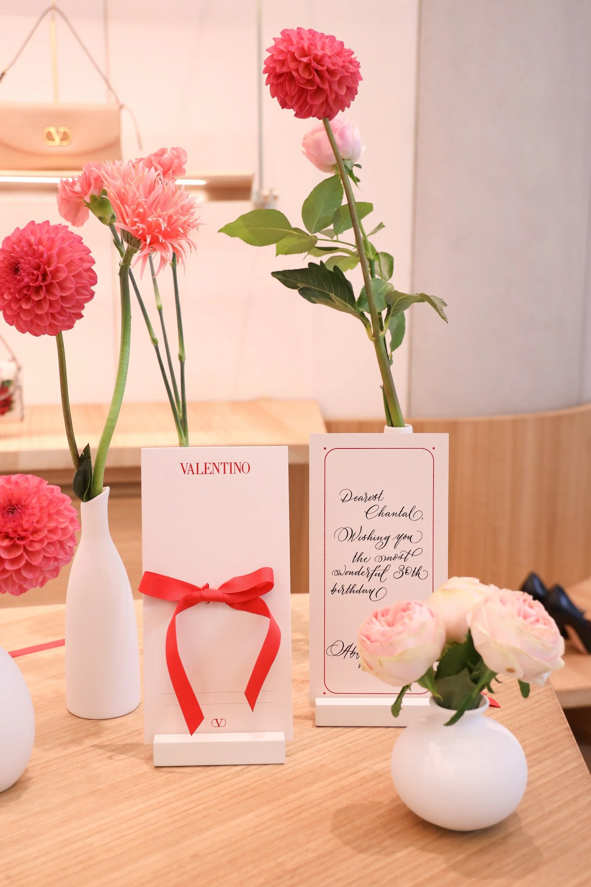 Bespoke calligraphy love letters for Valentino Valentines Event