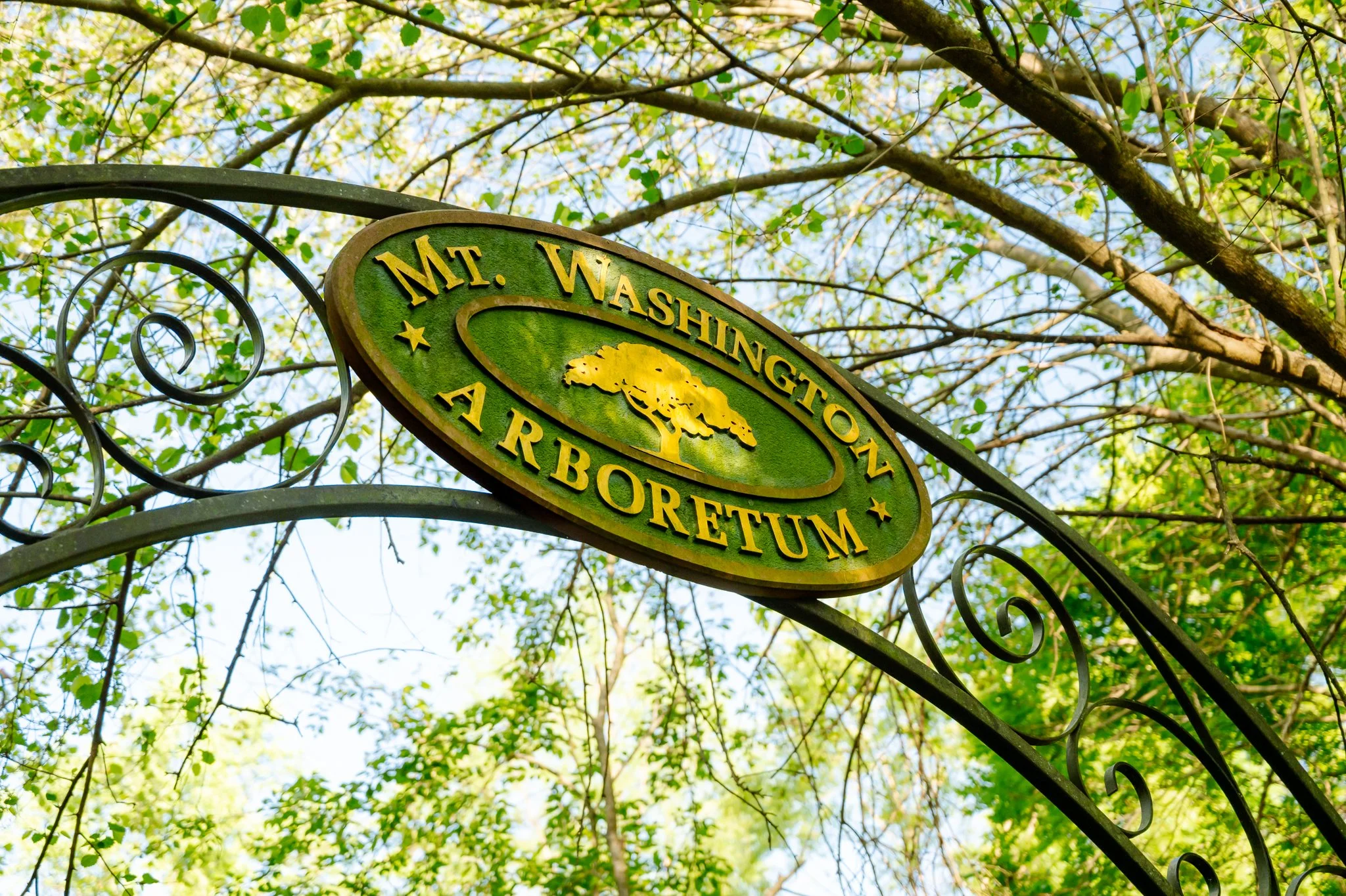 Arboretum sign in spring