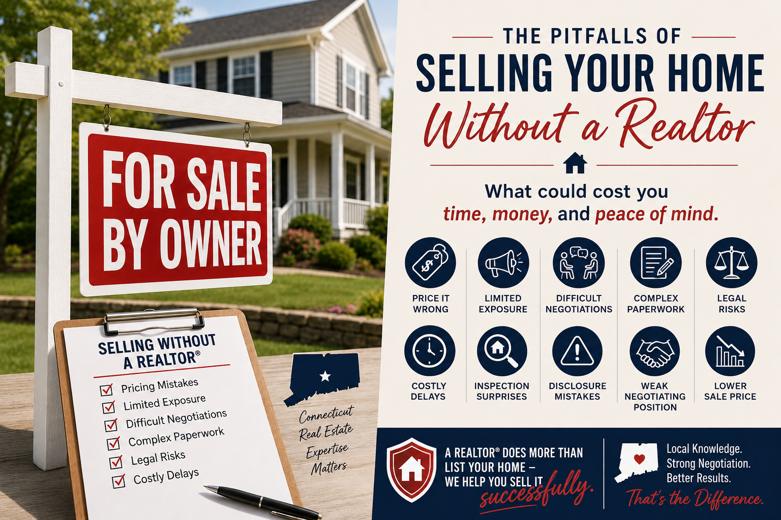 🏡 The Pitfalls of Selling Your Home Without a Realtor in Connecticut