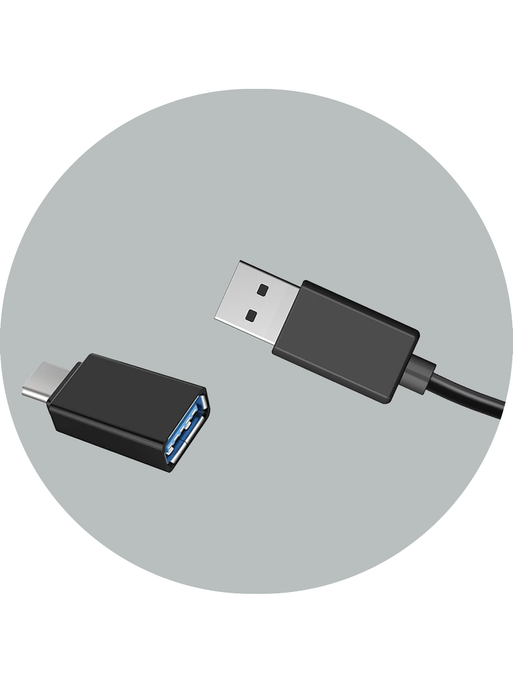 CA-2890 PC speaker bar USB-A cable with USB-C adapter for plug-and-play setup
