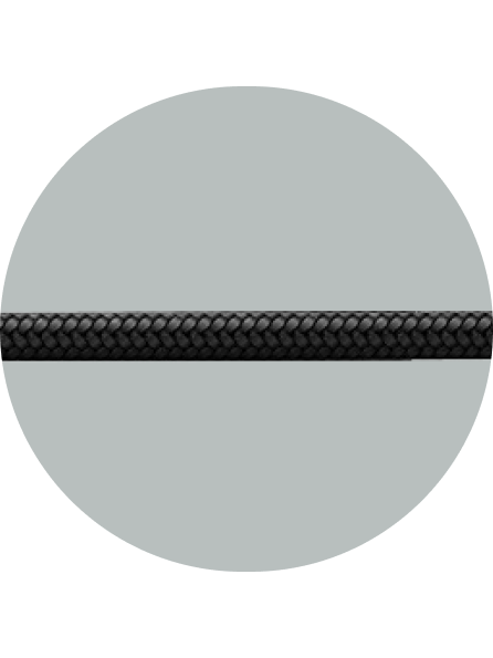ACM-7000 tangle-free nylon braided TuffCord cable shown coiled and durable for classroom use