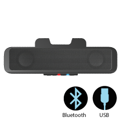 USB-A headset PC speakerbar with monitor mount and bluetooth