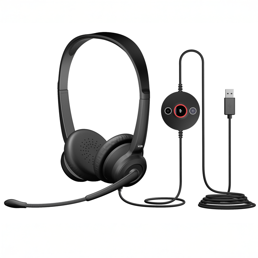 Cyber Acoustics AC-204ENC II Stereo USB Headset with ENC
