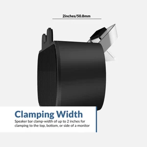 CA-2890PRO speaker bar clamp opening up to 2 inches to fit a PC monitor