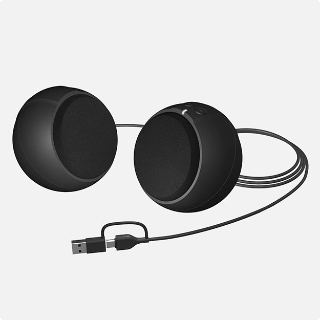 CA-2110USB USB-powered 2.0 desktop speakers with a round shape