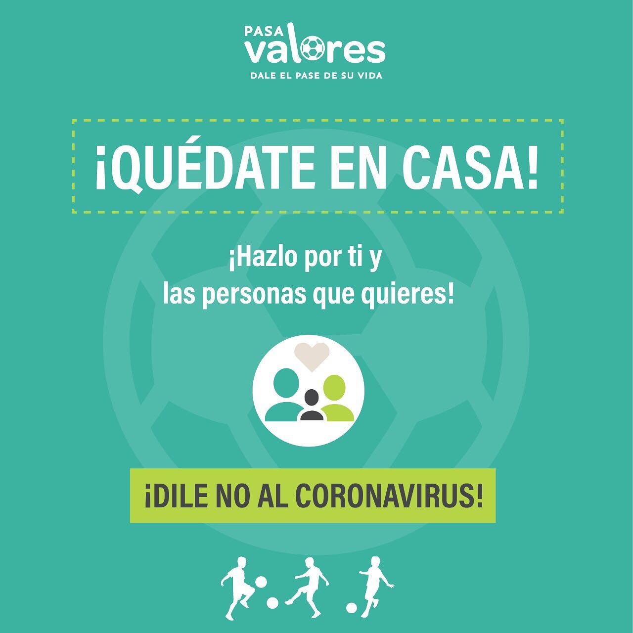 El mensaje es uno solo: #Qu&eacute;dateEnCasa &iexcl;Pronto saldremos de esta!

#PasaValores #DaleElPaseDeSuVida #CortaLaCadena #Coronavirus #covıd19 #valores #cuarentena