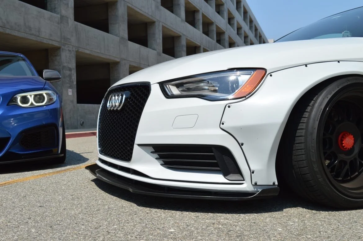 1.3-Inch Black Bumper Lip Splitter With White Trim – EZ Fit Universal Chin Spoiler For BMW, Audi & More 3 thumbnail image
