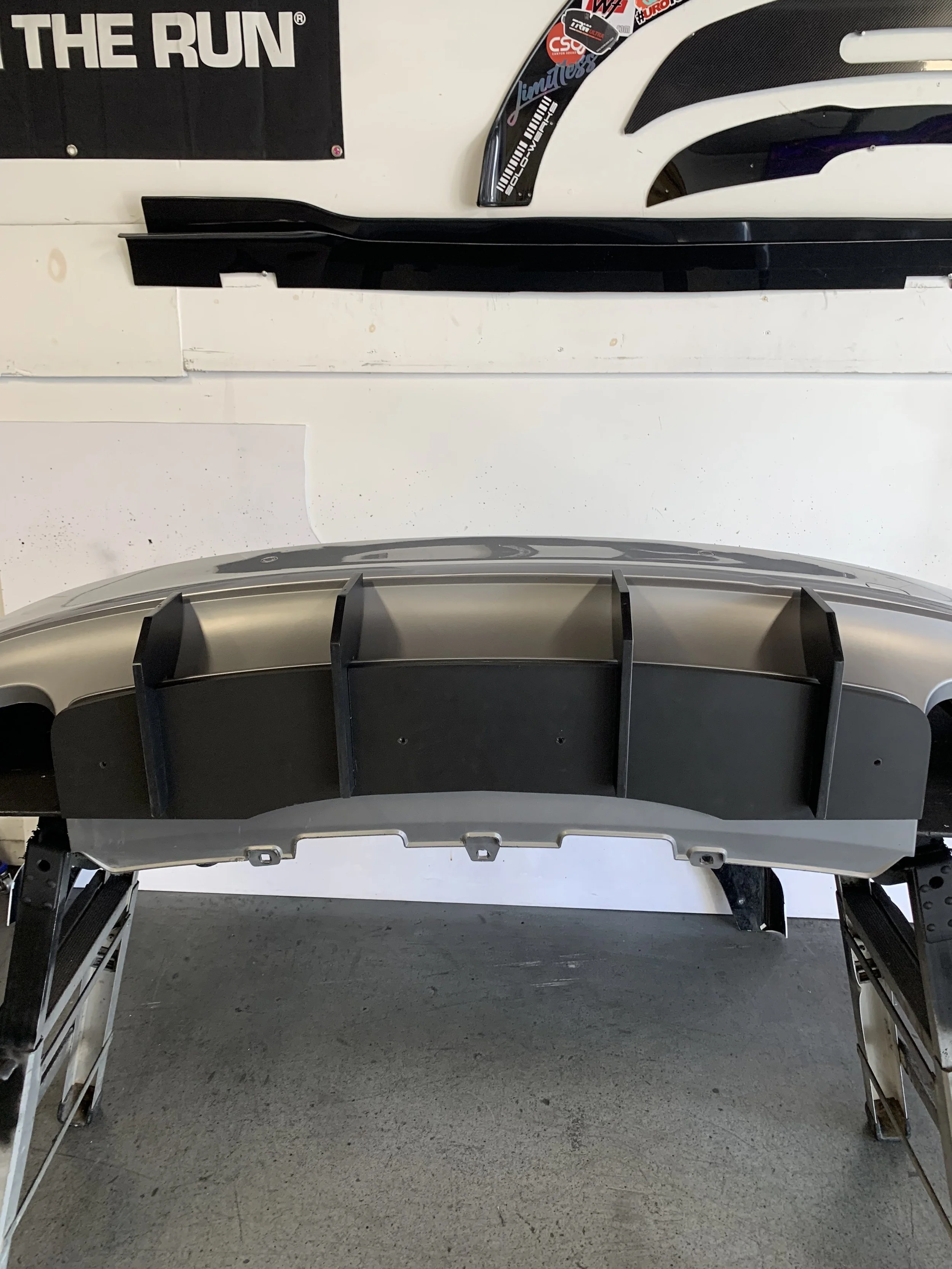OW Front Bumper Lip Splitter VW AUDI A4 B9 Facelift 2019-2024 Gloss Black main image 0