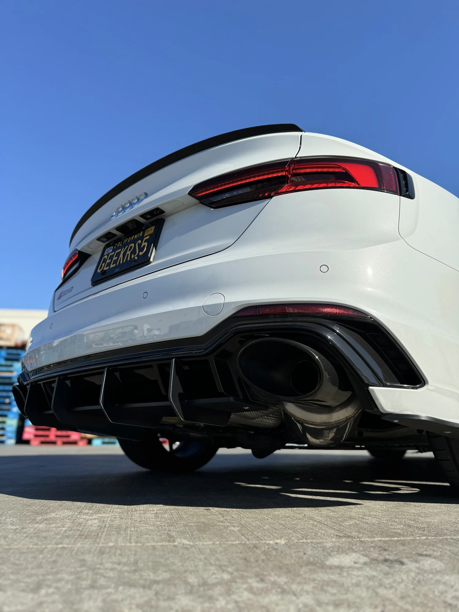 OW Front Bumper Lip Splitter VW AUDI A4 B9 Facelift 2019-2024 Gloss Black main image 1